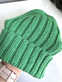 HELLI – czapka merino wywijana 100% Baby Merino 31 jaskrawozielony