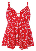 Koszulka kąpielowa Elomi Swim PLAIN SAILING ES7271RFL Non Wired Moulded Tankini Top Red Floral