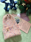 VARELLA – czapka merino beanie wywijana 100% baby merino 103 Urodzinowe Confetti różowa