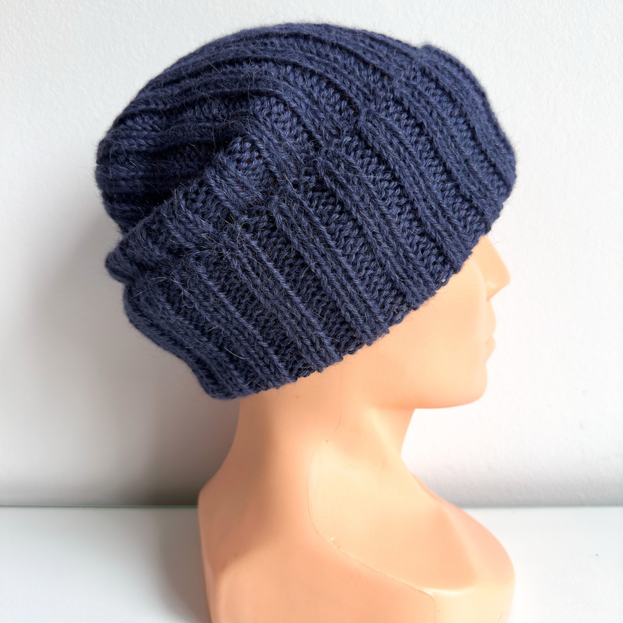 LAURIN Turn-Up Beanie 100% Alpaca 4305 Ciemny Indygo