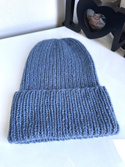 CHMURKA Handmade Turn-Up Alpaca Beanie 17 dżins