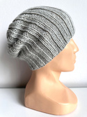 HELLI – czapka beanie z wełny baby merino 22 Jasny Szary zimowa unisex
