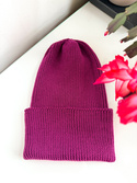 VARELLA – czapka merino beanie wywijana 100% Baby Merino 34 Wrzos zimowa