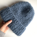 WATA CUKROWA Women's Alpaca Beanie 07 jeans niebieski