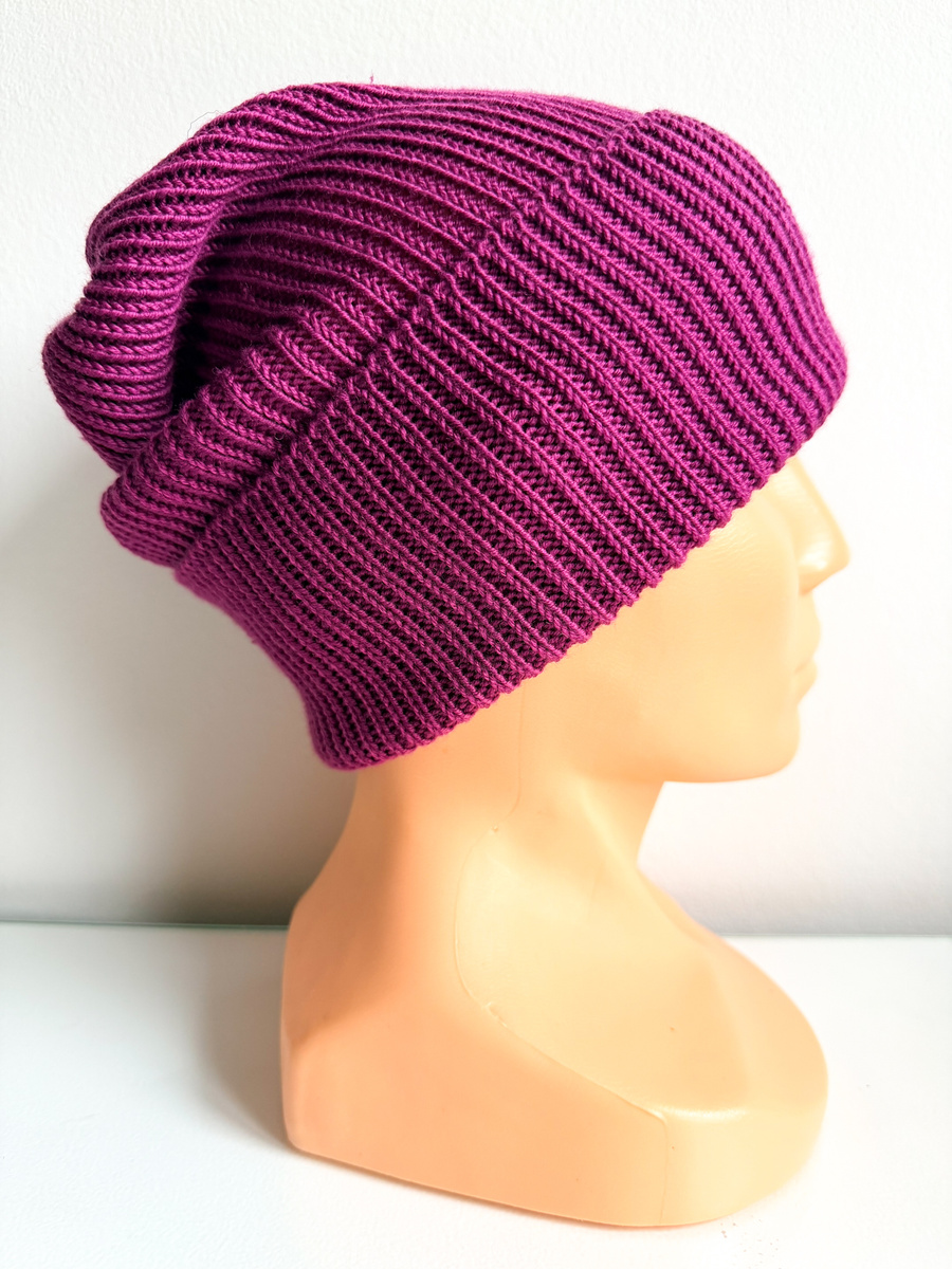 VARELLA – czapka merino beanie wywijana 100% Baby Merino 34 Wrzos zimowa