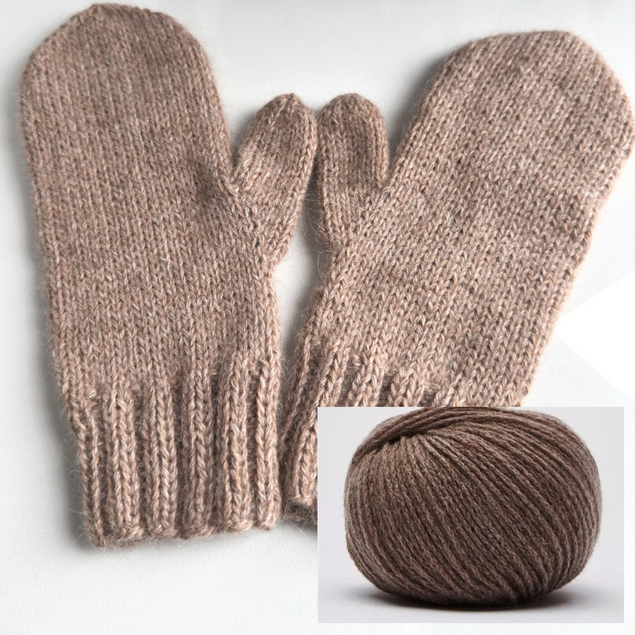 Wełniane Rękawiczki Kaszmir i Alpaka 622 Corteccia