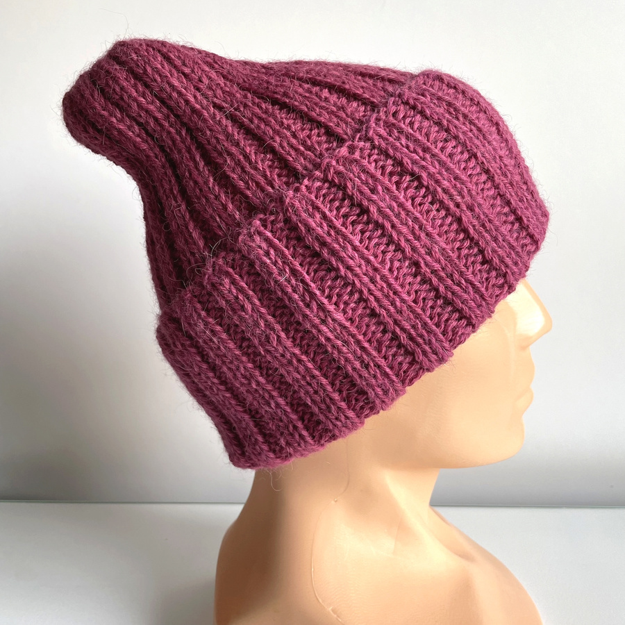 LAURIN Turn-Up Beanie 100% Alpaca 3770 Ciemna Fuksja