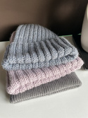 LAURIN Turn-Up Beanie 100% Alpaca 9021 Mgła zimowa