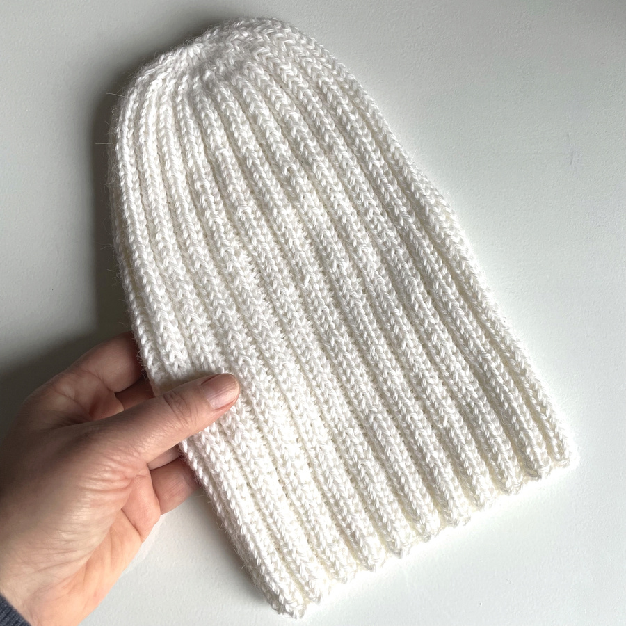 LAURIN – czapka z alpaki damska 100% alpaka 101 biały beanie zimowa