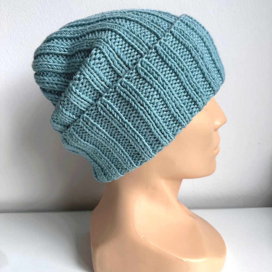 HELLI – czapka zimowa merino wywijana 10 Turkusowy Jasny, unisex