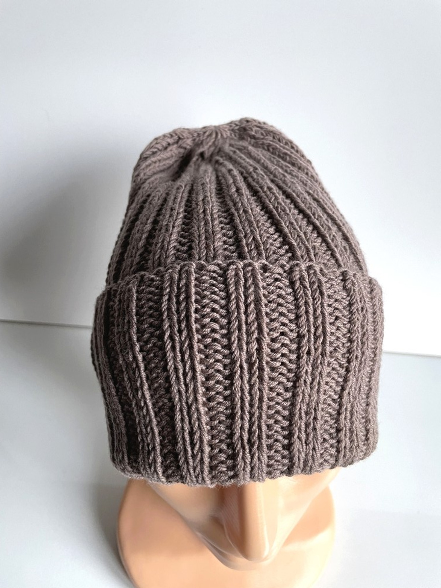 HELLI – czapka zimowa merino beanie 100% baby merino 17 Beż, ręcznie robiona