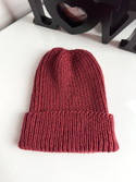 NANA – czapka wywijana z wełny baby merino 51 bordowy