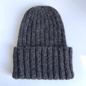 LAURIN Turn-Up Beanie 100% Alpaca 506 Dark Grey
