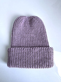 NANA – czapka beanie wywijana z wełny baby merino 39 Fioletowa Orchidea
