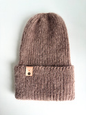 AUREA – ręcznie robiona ciepła czapka beanie baby merino + moher i jedwab damska/dziecięca 17/41 Beż