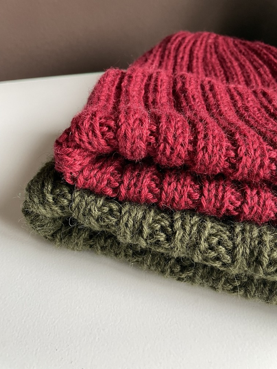 LAURIN Women's Alpaca Beanie 100% Alpaca 7895 Dark Green