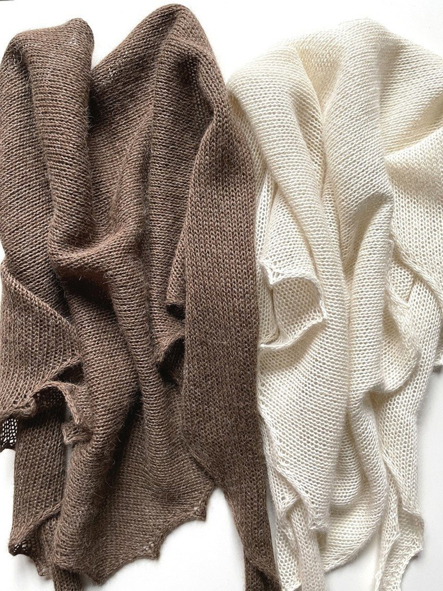 Chusta gładka, symetryczna, 100% Alpaka 607 Jasny Brąz