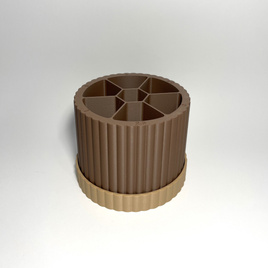 Spin & Sort Rotating Organizer for Crochet Hooks, Pens, BrushesChocolate Milk Coffee