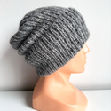 CHMURKA Handmade Women's Alpaca Beanie 04 Medium Grey