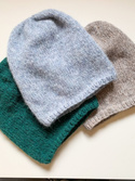 Ciepła czapka ręcznie robiona CHMURKA Alpaka 19 Zielony Leśny