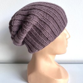 LAURIN – czapka z alpaki 100% beanie 3800 fiołkowo różowy damska zimowa