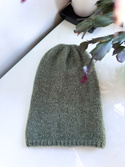 CHMURKA Handgemachte Damen-Beanie-Mütze aus Alpaka 48 Antyczna zieleń