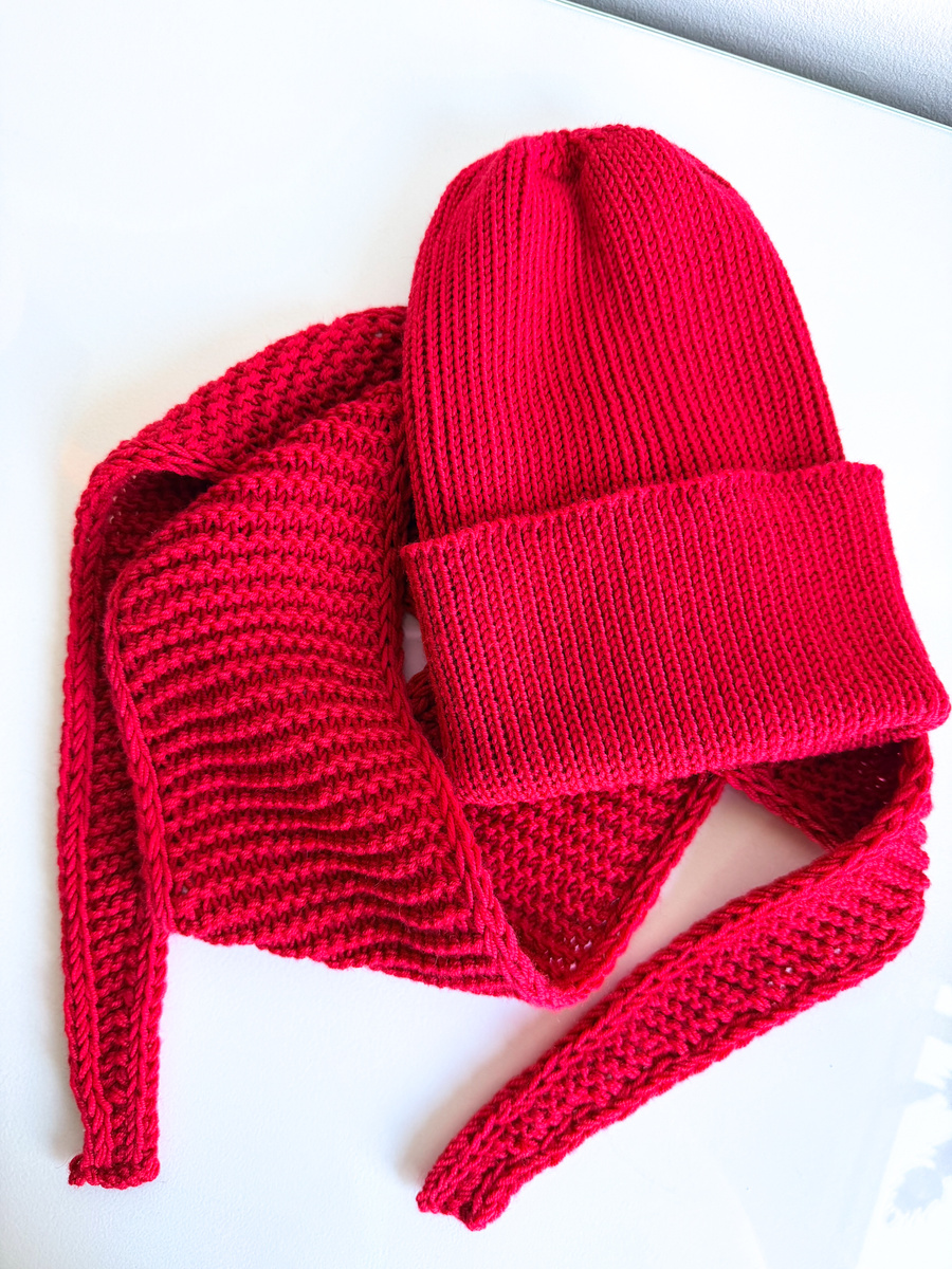 Słodki szalik, apaszka baby merino Nitkowe Love 16 Czerwony