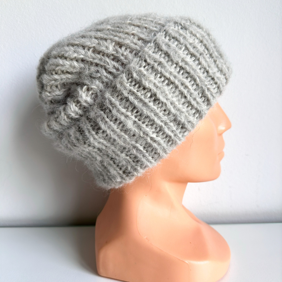 WATA CUKROWA 2.0 – czapka z alpaki i merynosa damska 03/9020 perłowy szary