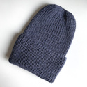 KIARA Turn-Up Beanie 100% Alpaca 4305 ciemne indygo