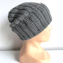 LAURIN Turn-Up Beanie 100% Alpaca 517 Medium Grey