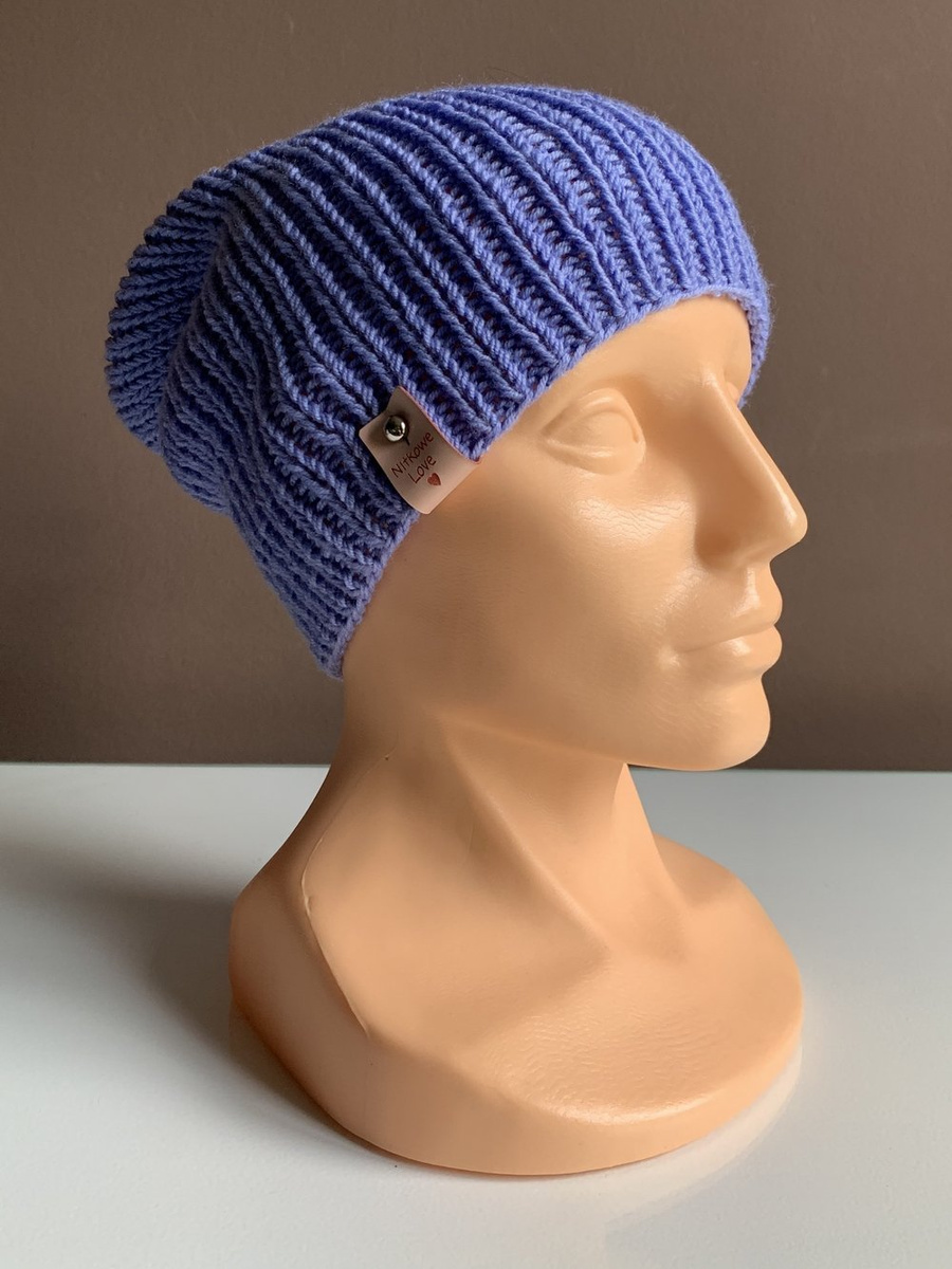 NANA – czapka beanie z wełny baby merino 25 Lawenda