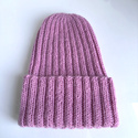 LAURIN Handmade Turn-Up Beanie 100% Alpaca 3720 Medium Pink