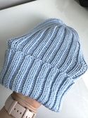 HELLI Merino Wool Beanie 11 Błękitny Stalowy Unisex