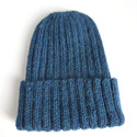 LAURIN Turn-Up Beanie 100% Alpaca 7240 Niebieski Petrol