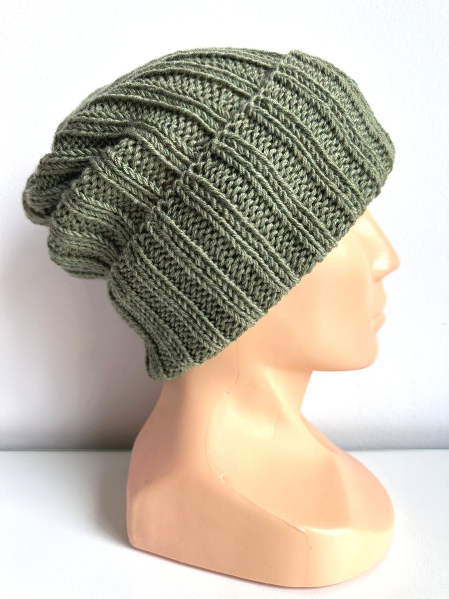 HELLI Turn-Up Beanie 100% Baby Merino Wool 38 Olive