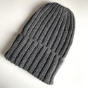 HELLI – czapka zimowa merino wywijana 100% Baby Merino 20 Ciemny szary