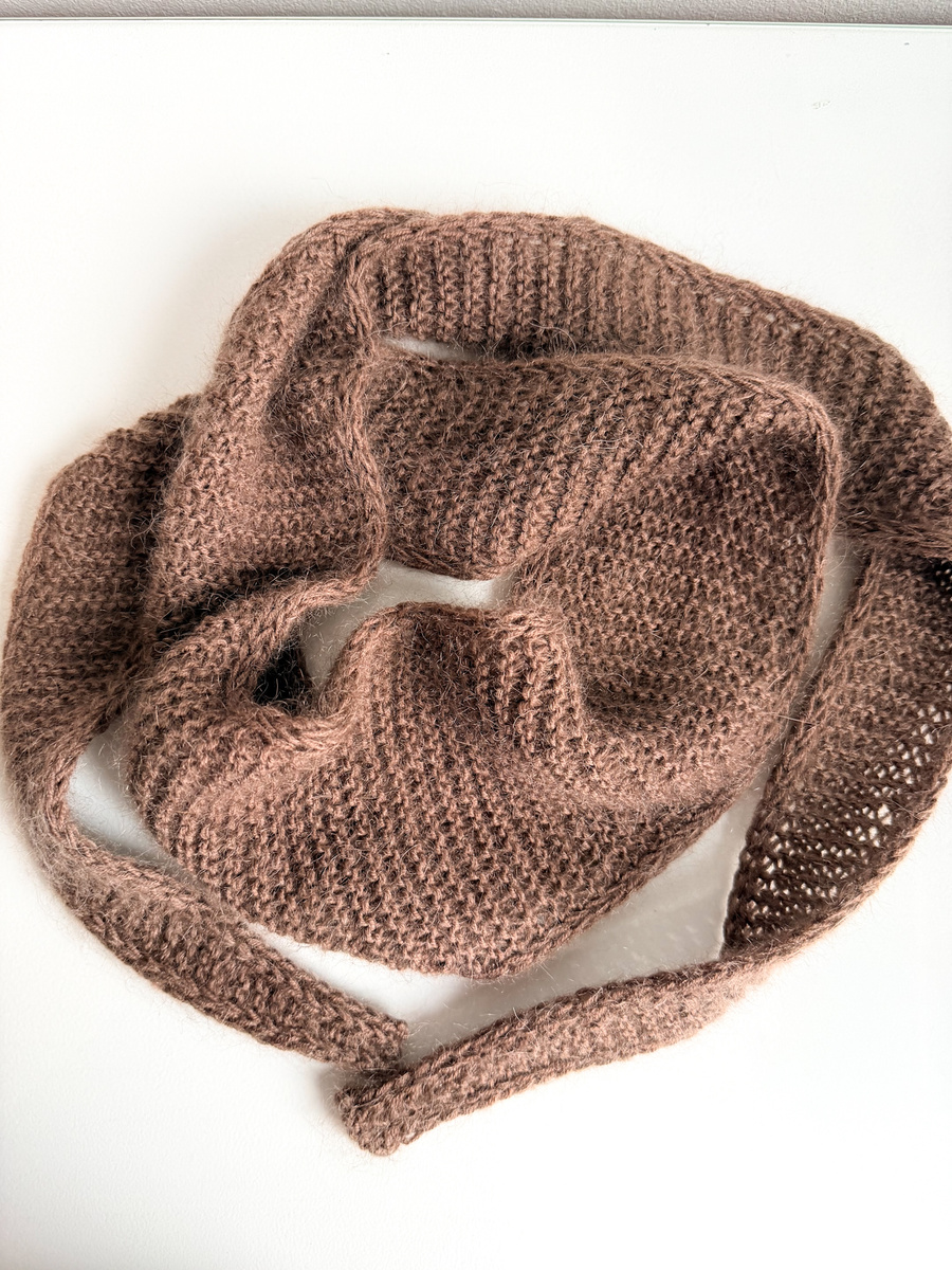 Słodki szalik, apaszka Baby Merino + moher i jedwab AUREA Nitkowe Love 62/15 średni brąz