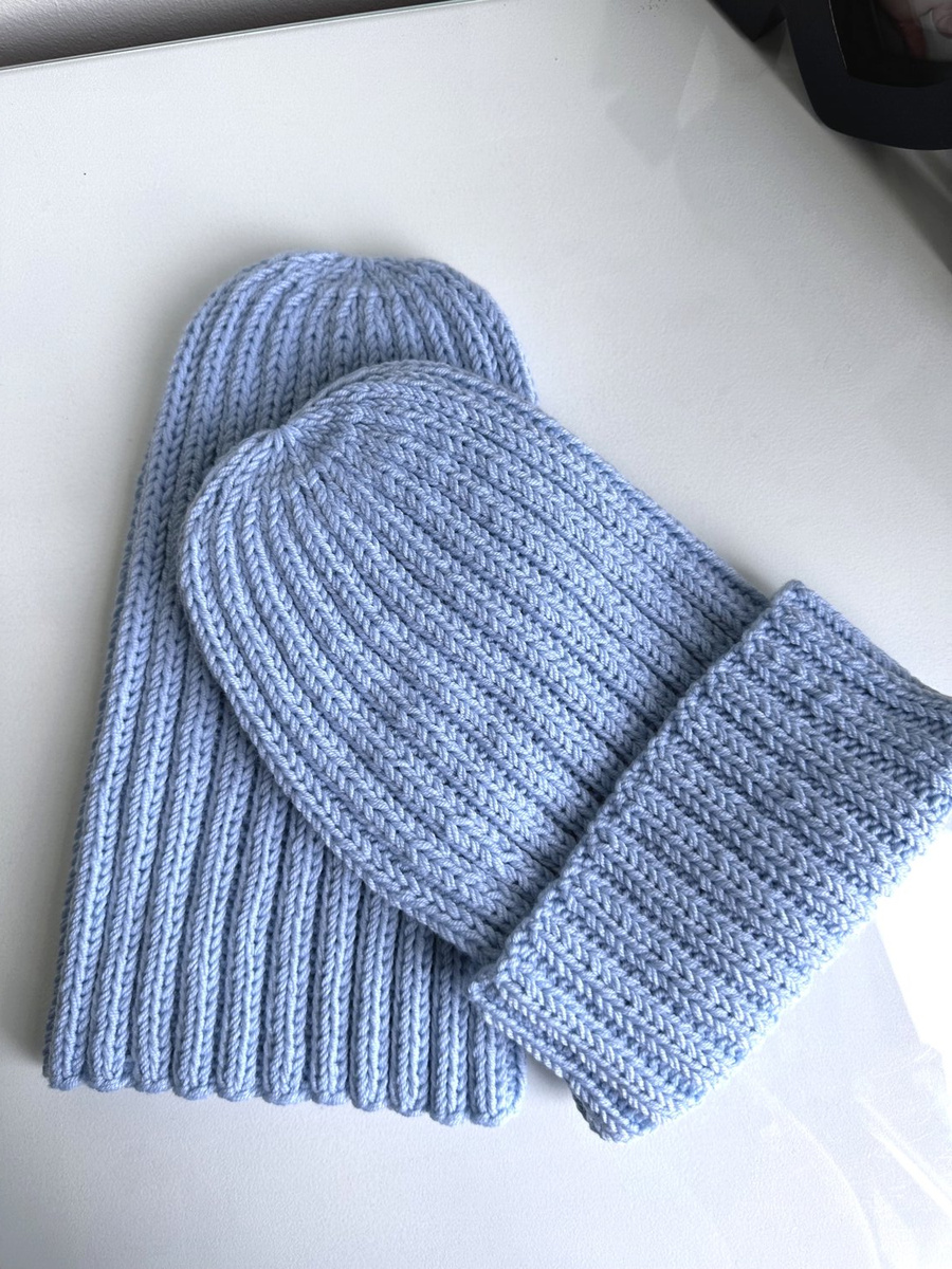 HELLI – czapka zimowa merino beanie 11 Błękitny Stalowy, unisex