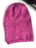 Ciepła czapka ręcznie robiona CHMURKA Alpaka 39 Magenta