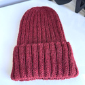 LAURIN Mütze mit Umschlag 100% Alpaka 3650 Bordeaux