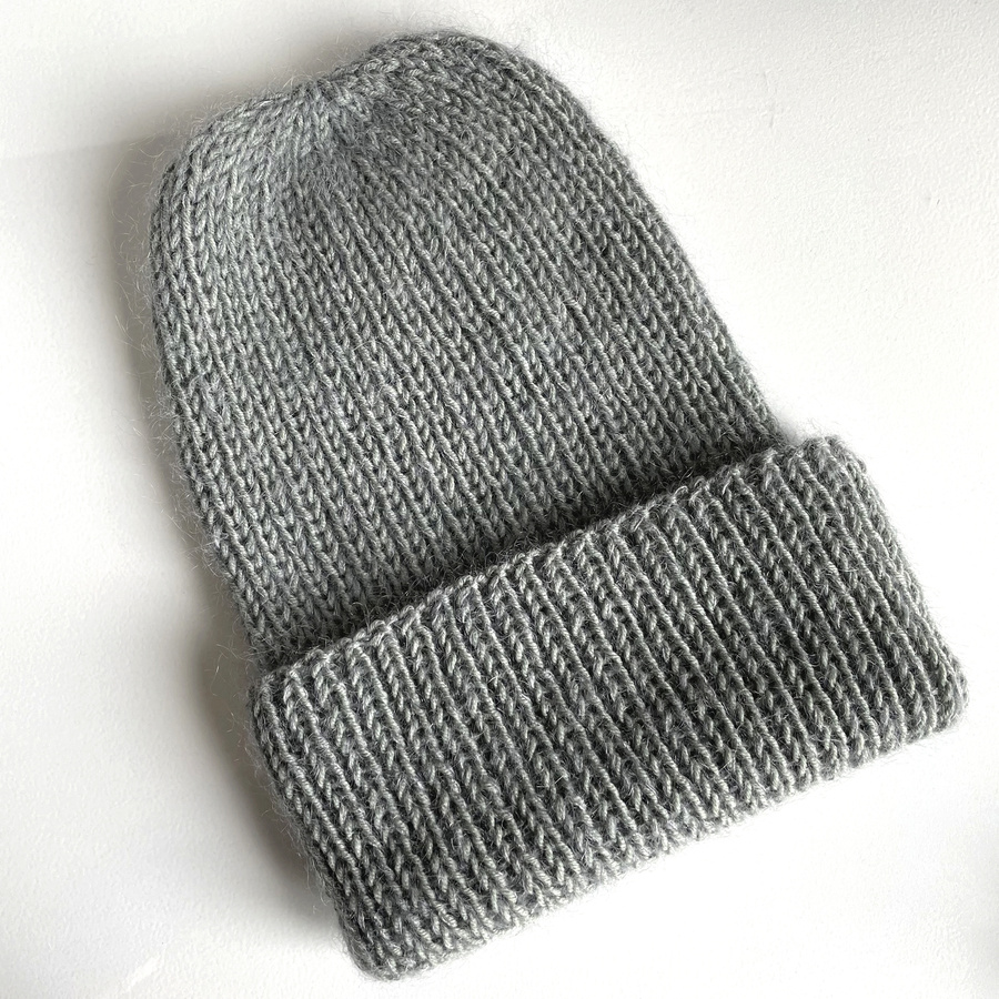 AUREA – czapka beanie handmade baby merino + moher i jedwab dziecięca/damska 50/10 Zielona Szałwia