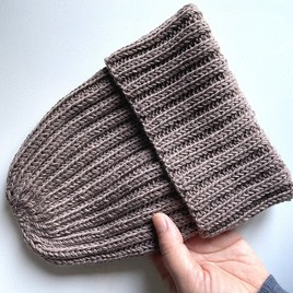 HELLI – czapka zimowa merino beanie 100% baby merino 17 Beż, ręcznie robiona