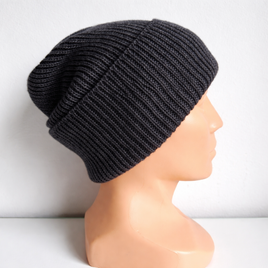 MAREN Turn-Up Beanie 100% Cashmere 520 Antracite Nitkowe Love