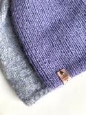 Handgemachte Damenmütze AUREA 100% Baby Merino plus Mohair und Seide 25/11 Lavendel