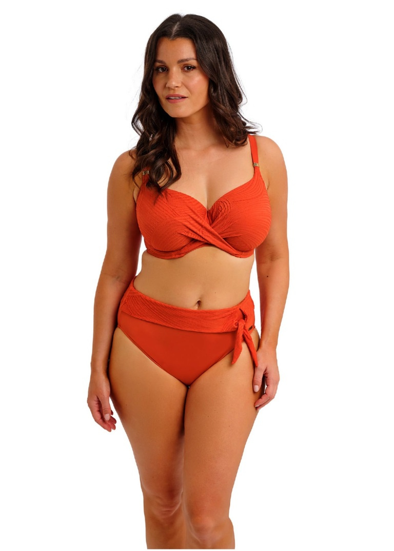 Biustonosz kąpielowy Fantasie Swim OTTAWA FS6355PUM Uw Wrap Front Full Cup Bikini Top Spiced Pumpkin