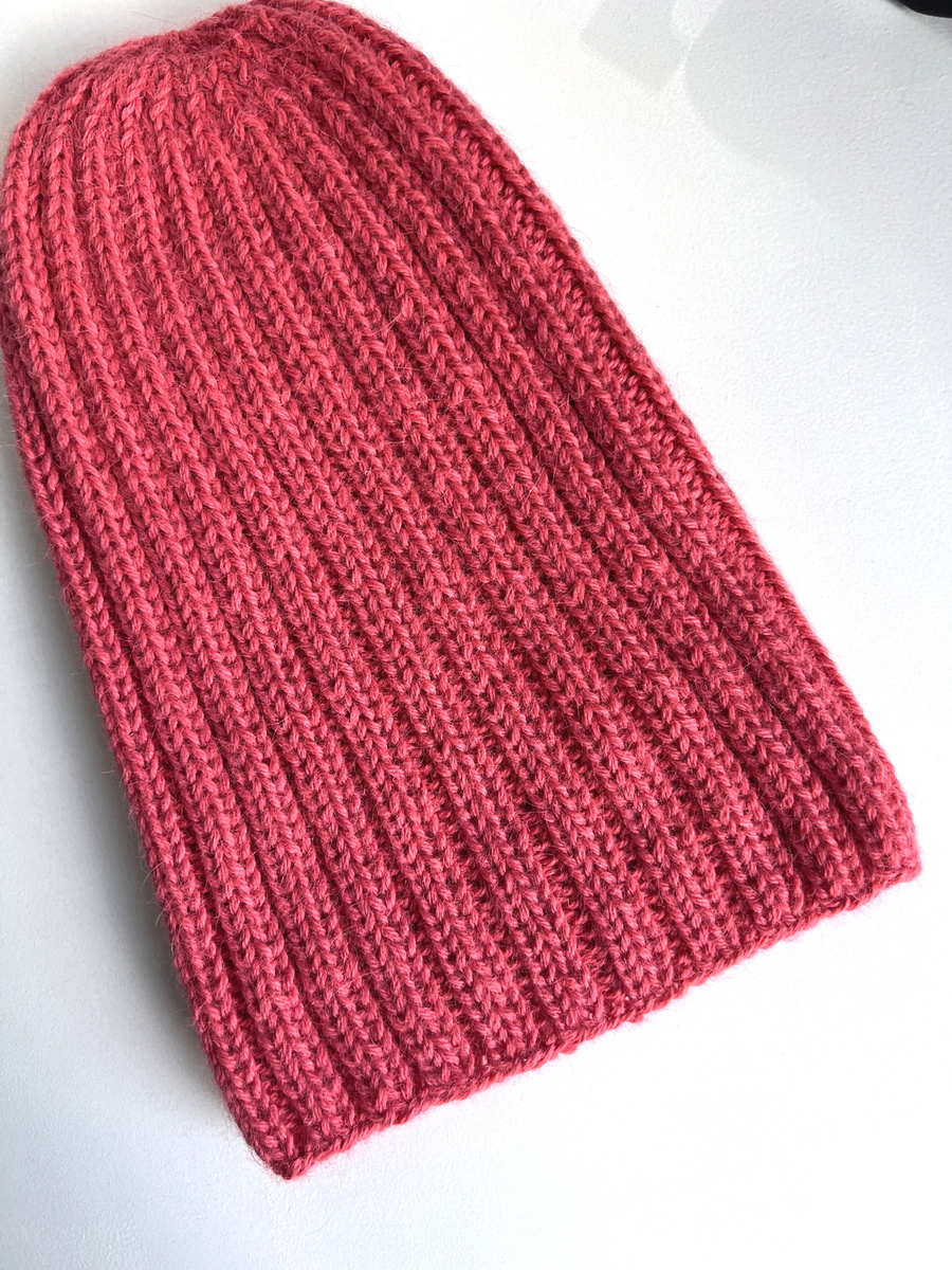LAURIN – czapka z alpaki 100% beanie 9022 koralowy, jesień–zima