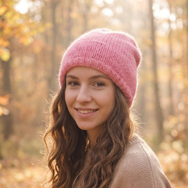 CHMURKA Handmade Alpaca Beanie 53 lody truskawkowe