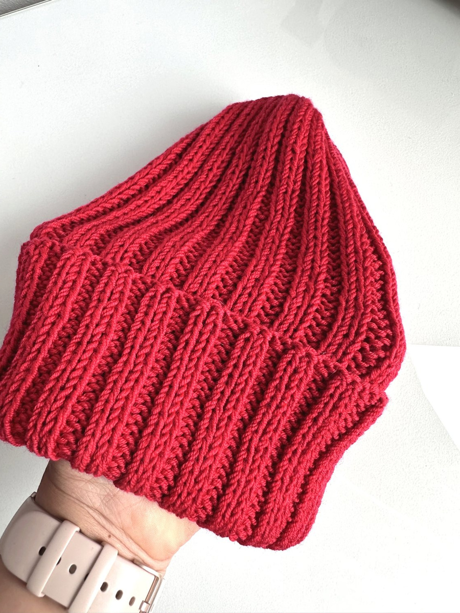 HELLI Mütze mit Umschlag 100% Baby-Merinowolle 16 Rot unisex