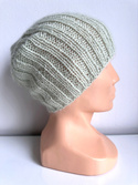 Ręcznie robiona Czapka MARGARET 100% Alpaka plus nitka moher z jedwabiem 9030/47 Lody Pistacjowe