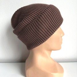 VARELLA – czapka beanie z wełny merino 100% Baby Merino 52 Czekolada jesienno-zimowa unisex